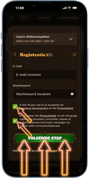 Gonzos Quest Vul je e-mail en wachtwoord in